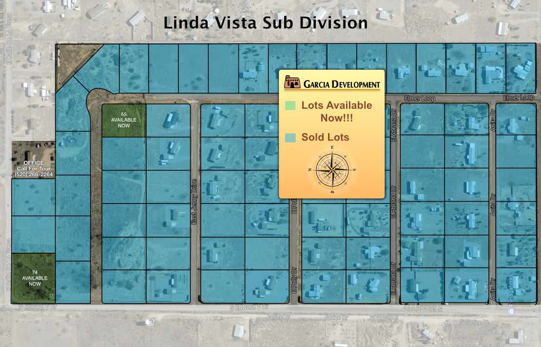 Sitemap showing available lots